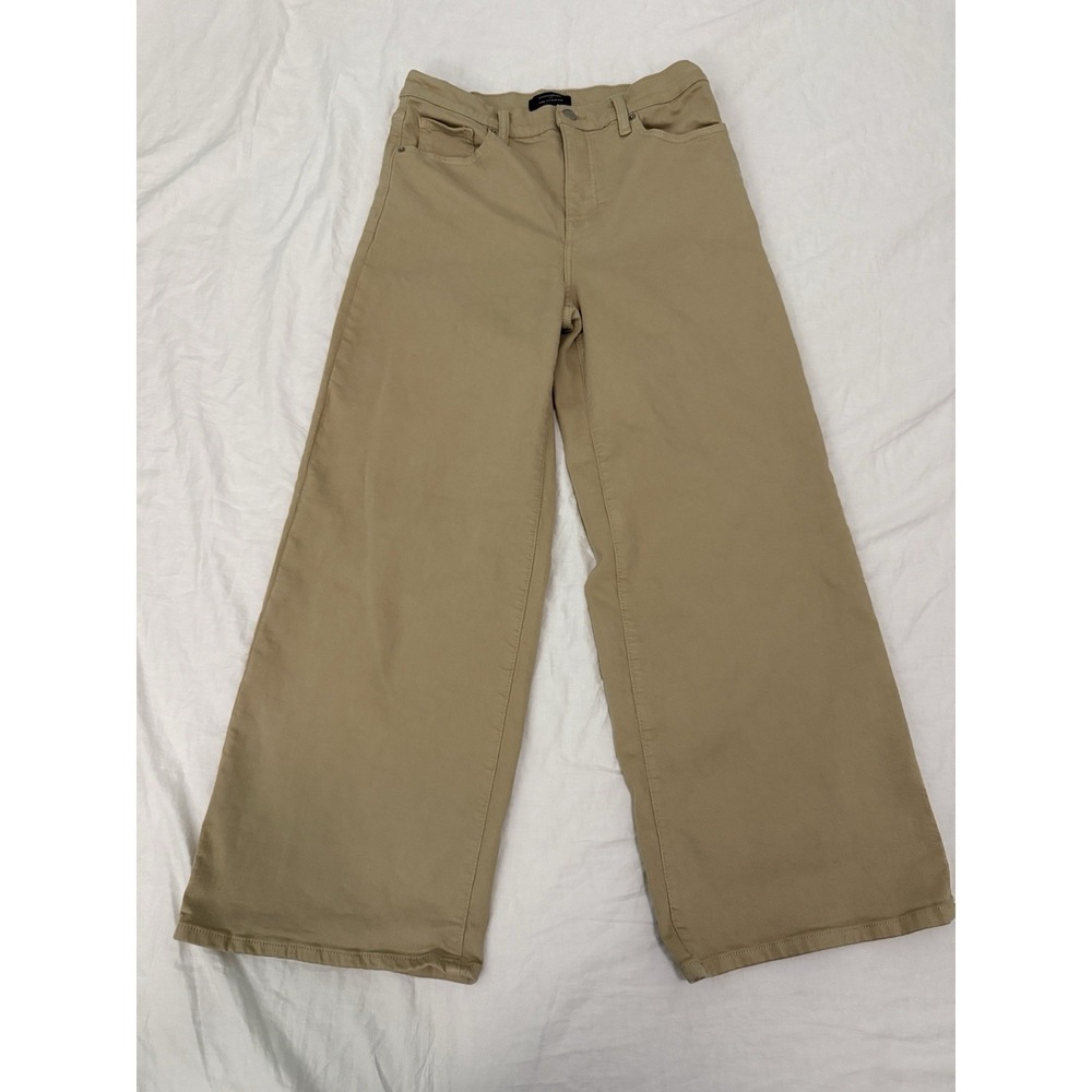 Banana Republic Women's Wide Leg High Rise Khaki Tan Jeans Size 10 Baggy